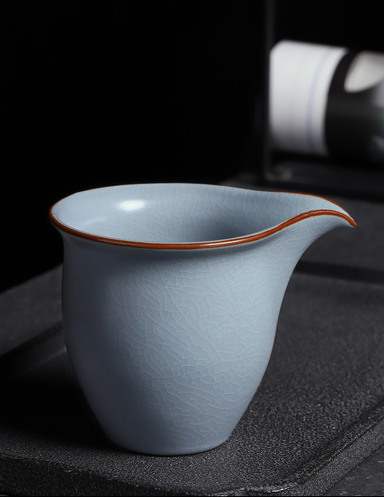 汝窑茶具公道杯单个大号倒茶公杯功夫茶茶海冰裂分茶杯汝瓷公平杯