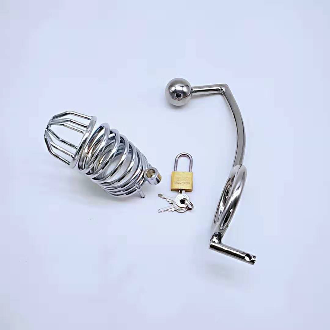 不锈钢贞操锁男用cb6000鸟笼锁禁欲jj锁阴茎锁鸡鸡锁成人情趣用品