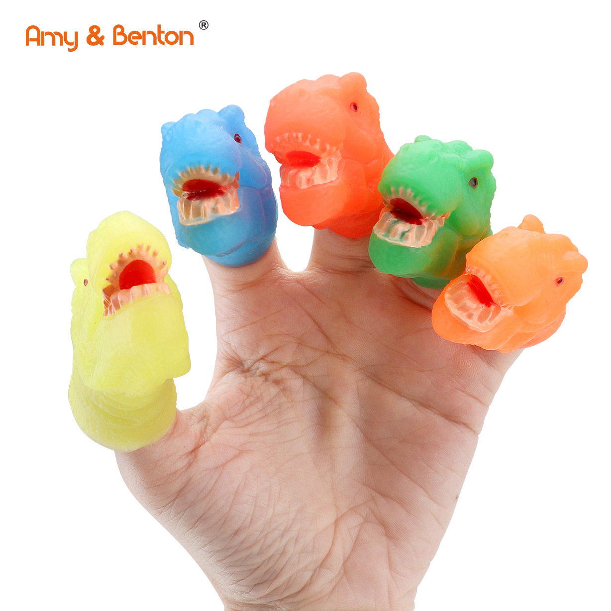 批发外贸跨境货源派对小玩具 儿童恐龙手指套 手偶 finger puppet