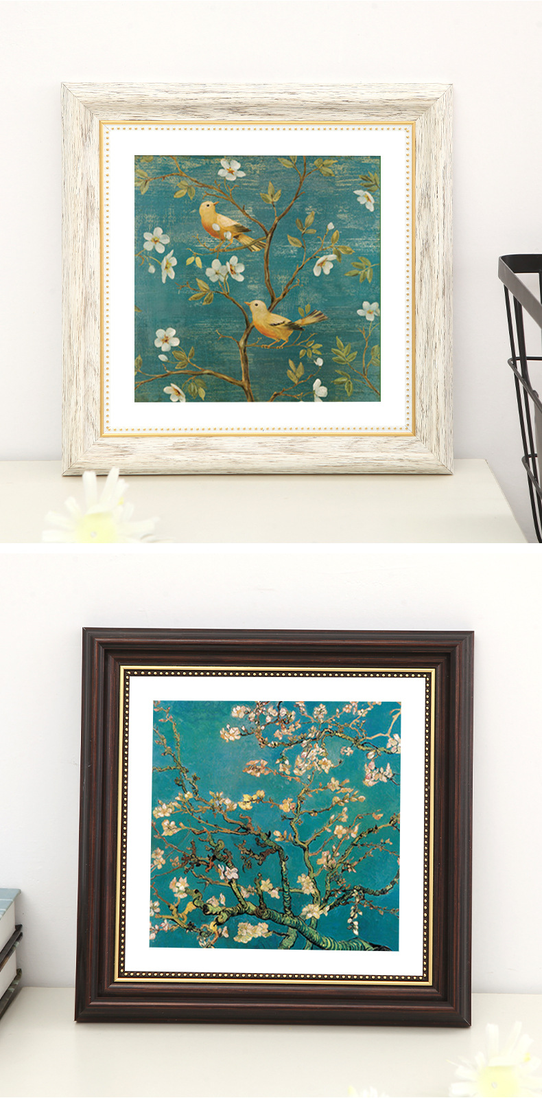 正方形美式复古装裱油画素描画框十字绣框定制挂墙创意相框批发