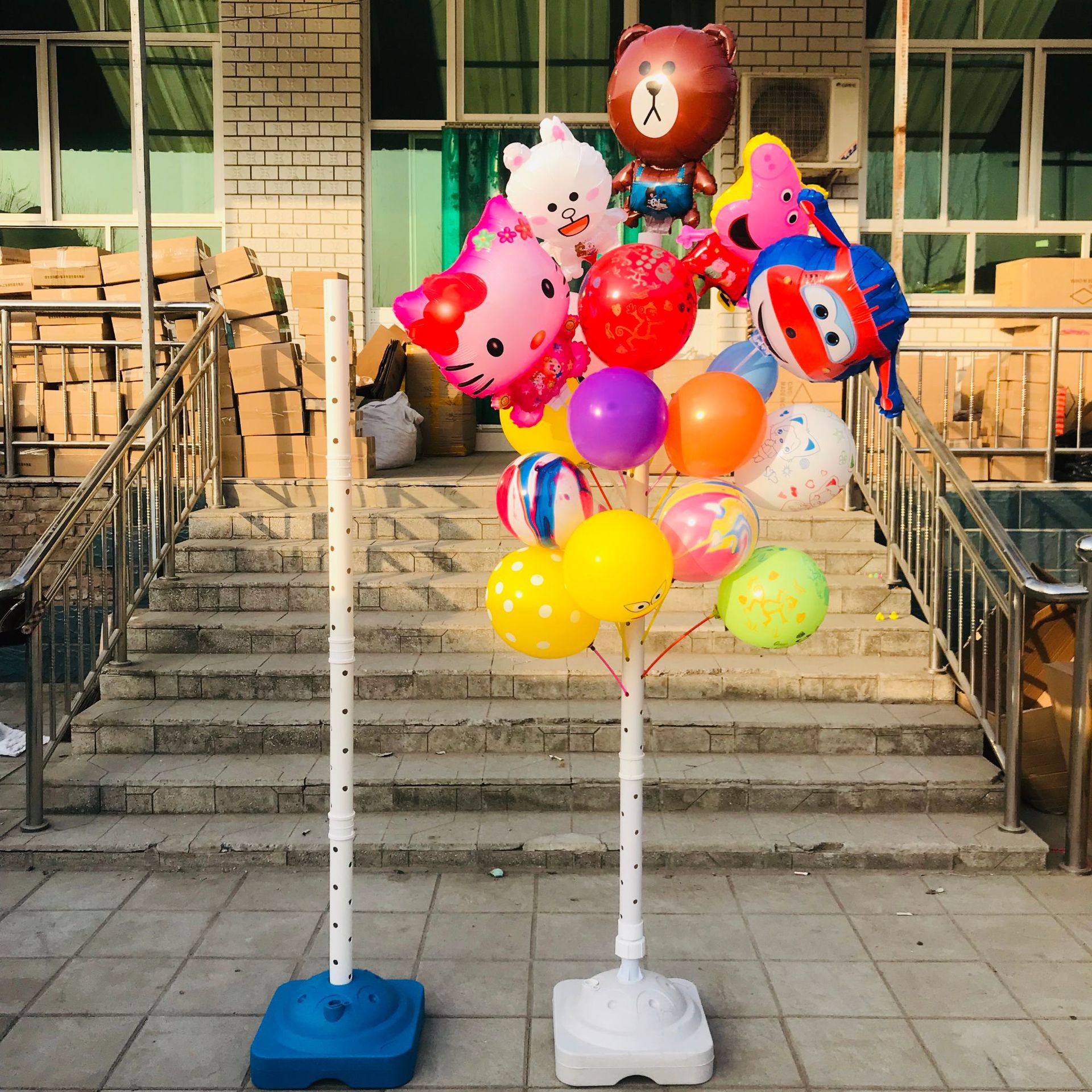批发插气球架子展示架气球树立柱底座装饰地推街卖微商引流小礼品