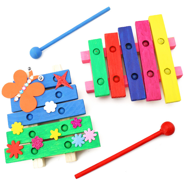 白胚木质敲琴幼儿园儿童绘画涂色手工有声乐器制作创意热销新款