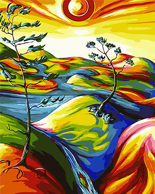 跨境厂家批发新款diy数字油画 风景抽象油画diy手绘画室内挂画