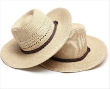 晒夏天男士可折叠草帽户外遮阳帽太阳帽沙滩帽子大檐韩版草帽