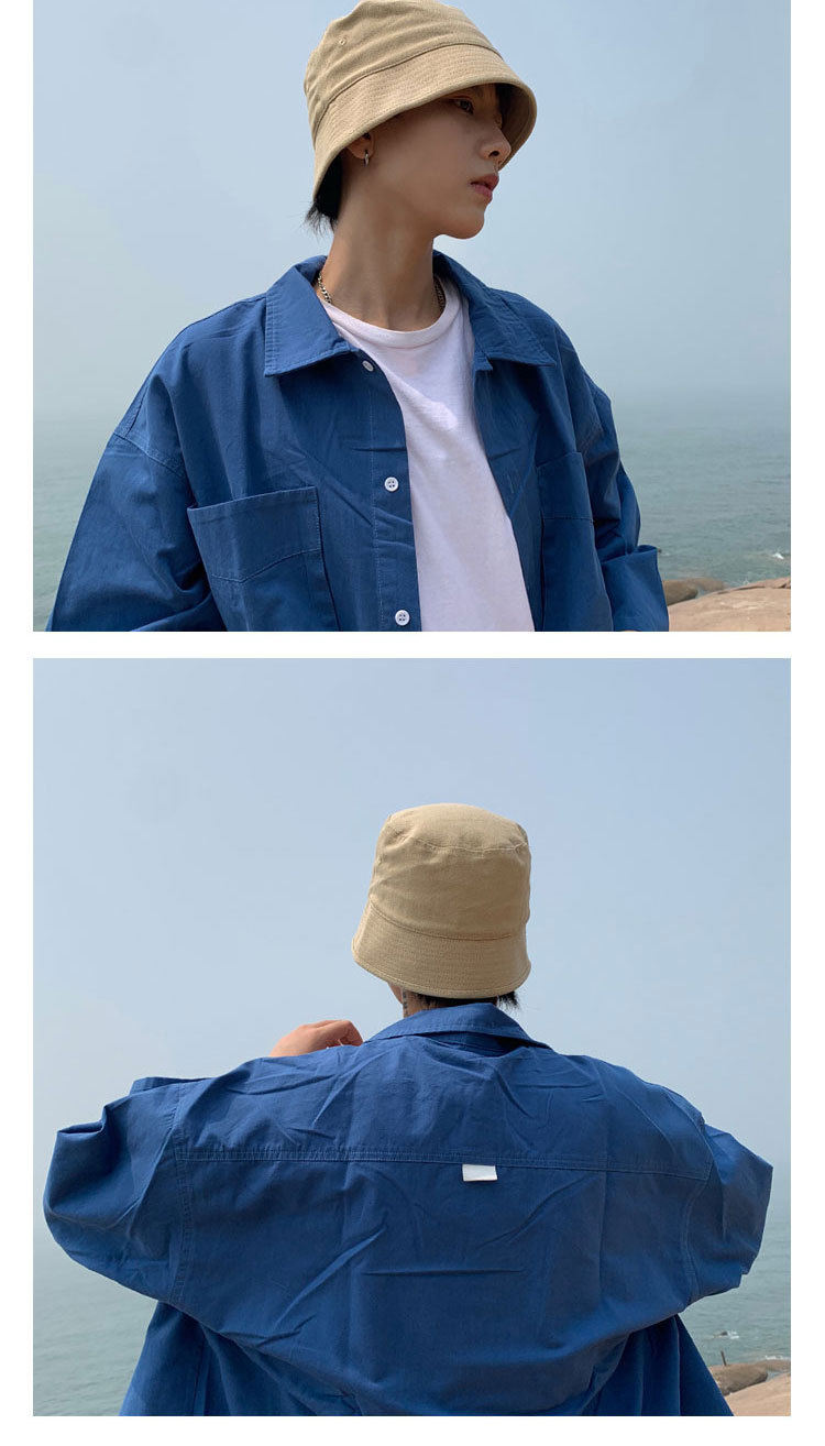 渔夫帽男潮人酷帅帽子男水桶帽春夏季秋天纯色韩版百搭休闲盆帽潮