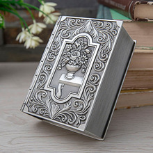 金属欧式创意复古个性书本收纳盒高档精美经书家用桌面珠宝首饰盒