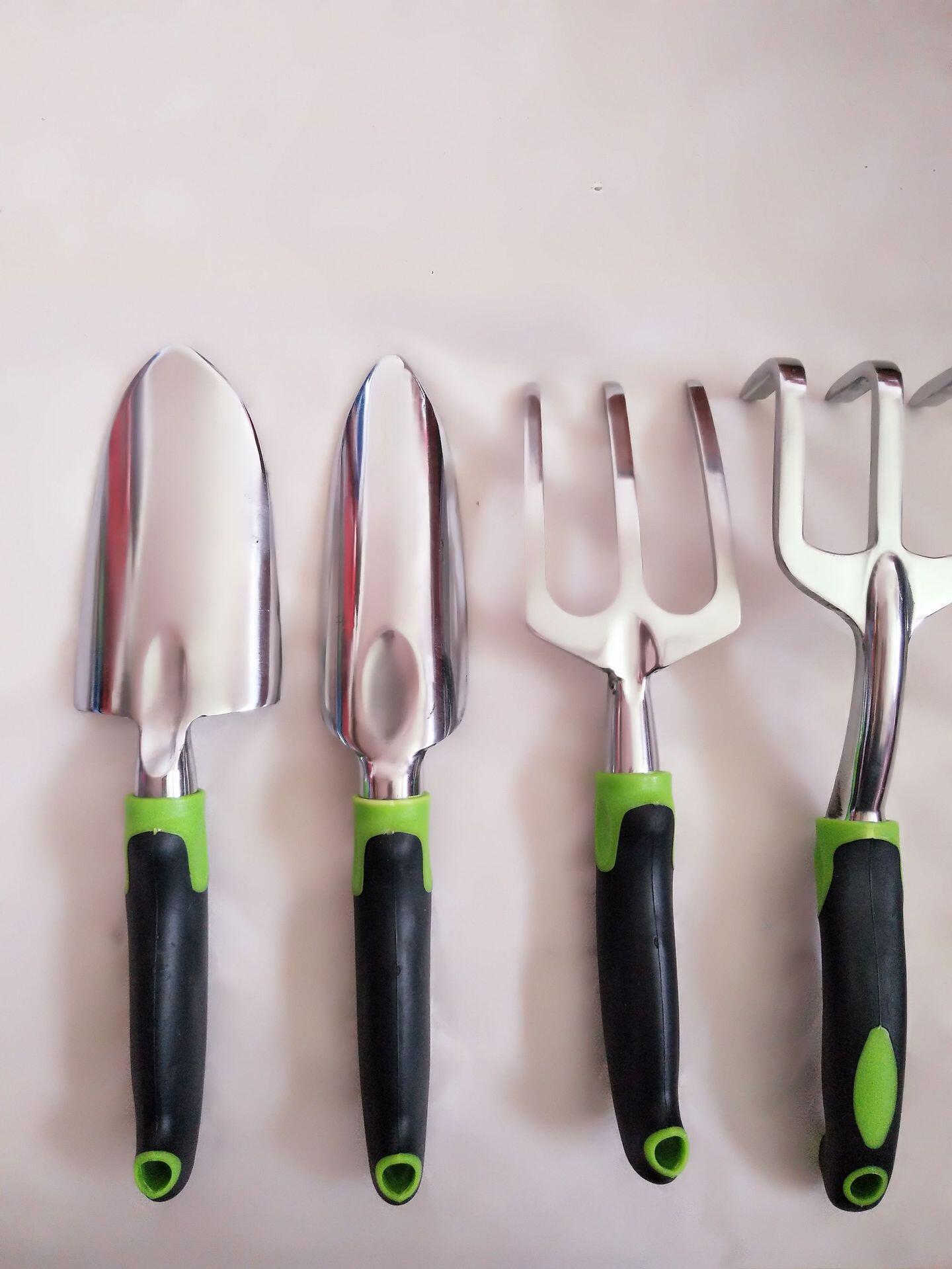 厂家直销批发园艺园林工具花园铲子 镁铝合金 硅胶双色手柄刻度铲