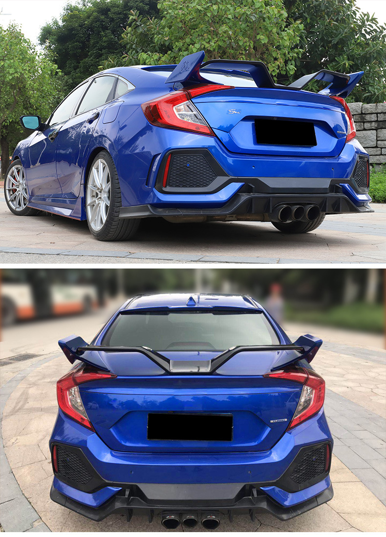 十代思域改装尾翼yofer鸥翼尾翼新思域免打孔定风翼思域运动尾翼