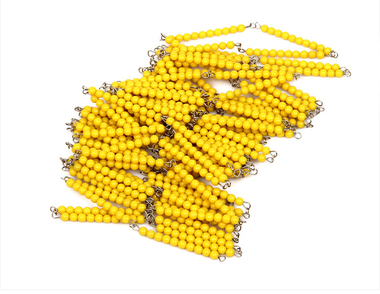 蒙台蒙特梭利教具早教益智玩具1000粒金色串珠数学教具串珠数