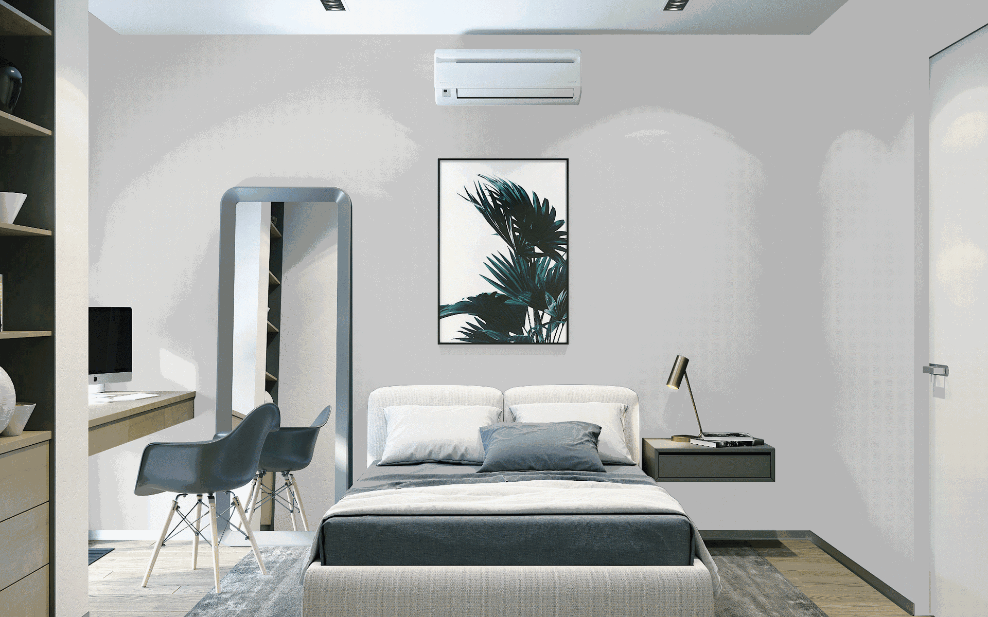 【防水抗污】现代简约海洋蓝色壁纸卧室儿童房墙纸地中海风格