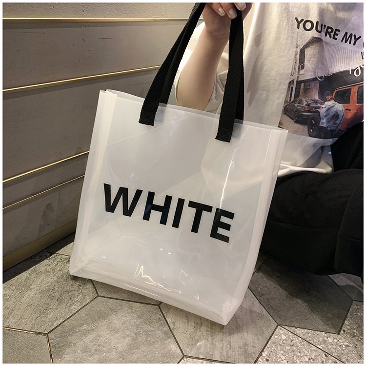 One-Shoulder Large Bags Women's 2021 New Beach Bag Large Capacity Simple Commute Handbag Fashion Transparent Tote Bag