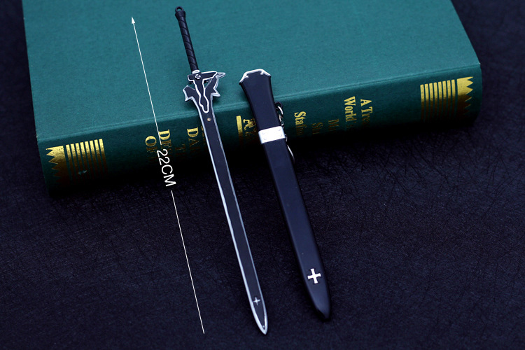 刀剑神域动漫武器周边cos桐人阐释者逐暗者剑鞘兵器22cm