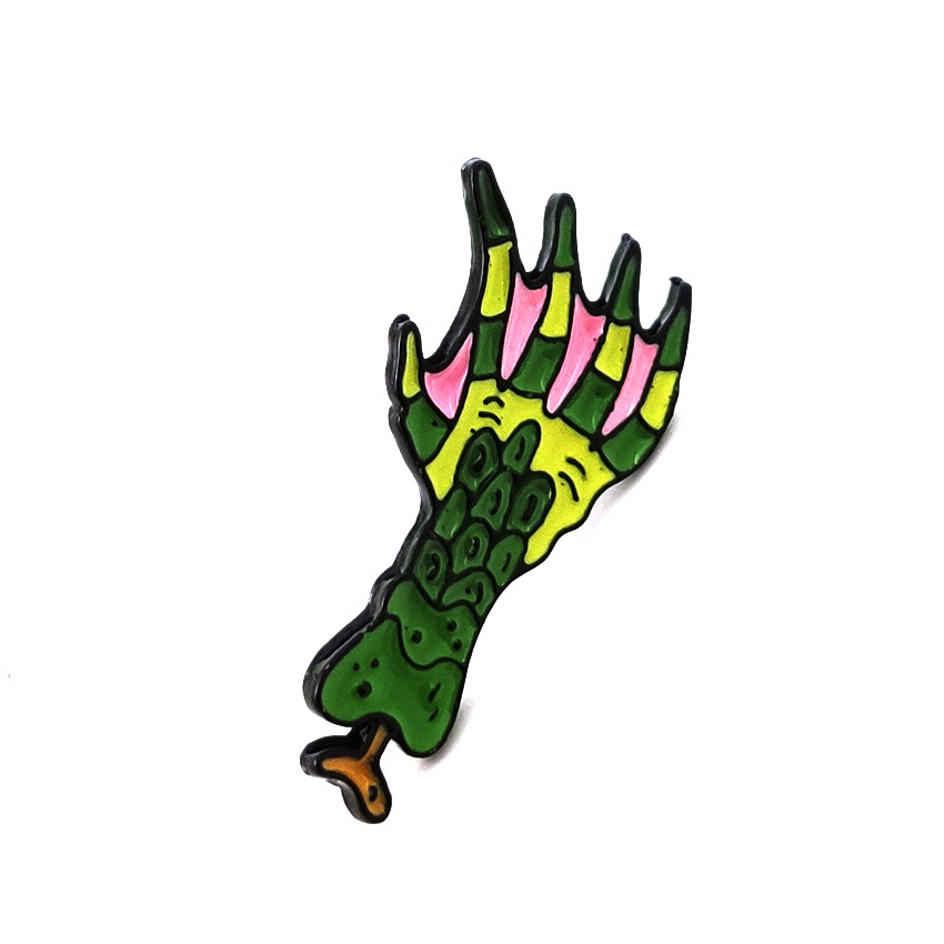 随变 欧美外贸创意新款 绿怪兽爪子滴油胸针 牛仔夹克胸针饰品