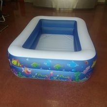 PVC儿童水池 家庭充气游泳池 方形2米机印满版彩印