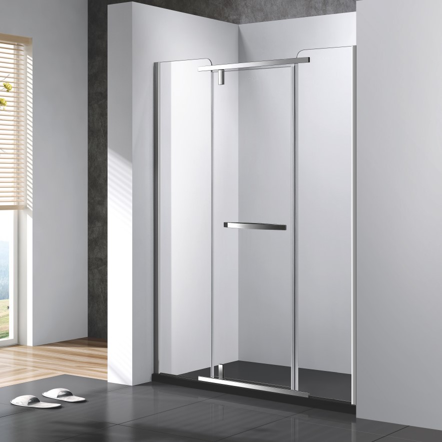 一字304不锈钢简易淋浴房 平开淋浴间安全玻璃防爆膜 浴室五金