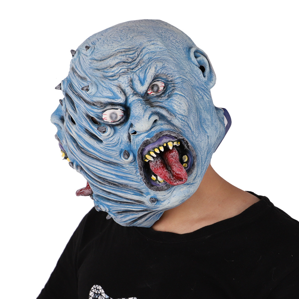 万圣节面具 恐怖化装舞会恶魔防毒面具 僵尸亡灵乳胶头套派对文化