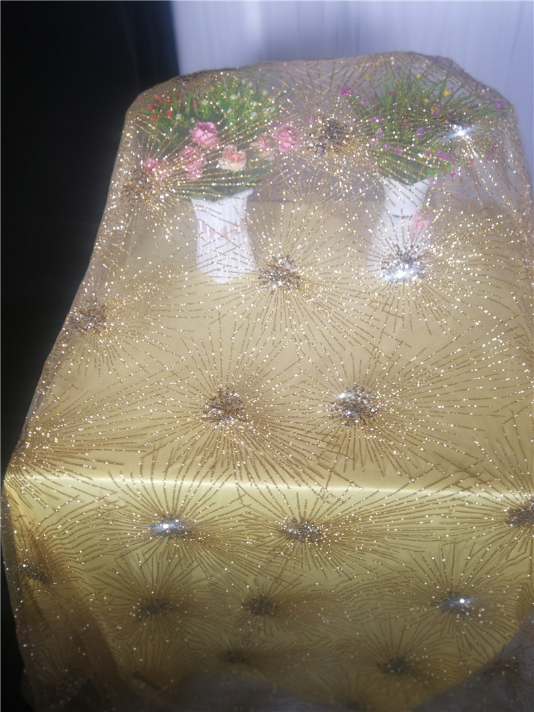 高温烫金粉布料 亮片组合服装布料 礼服服装布料 演出服布料