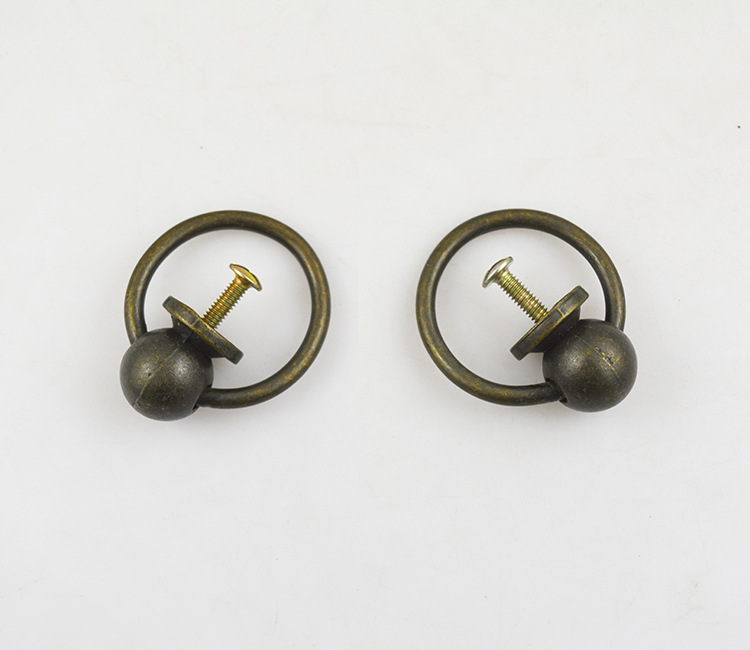 厂家直供欧式环形黑色拉手吊环抽屉拉手圆环单孔拉环拉手柜门拉手