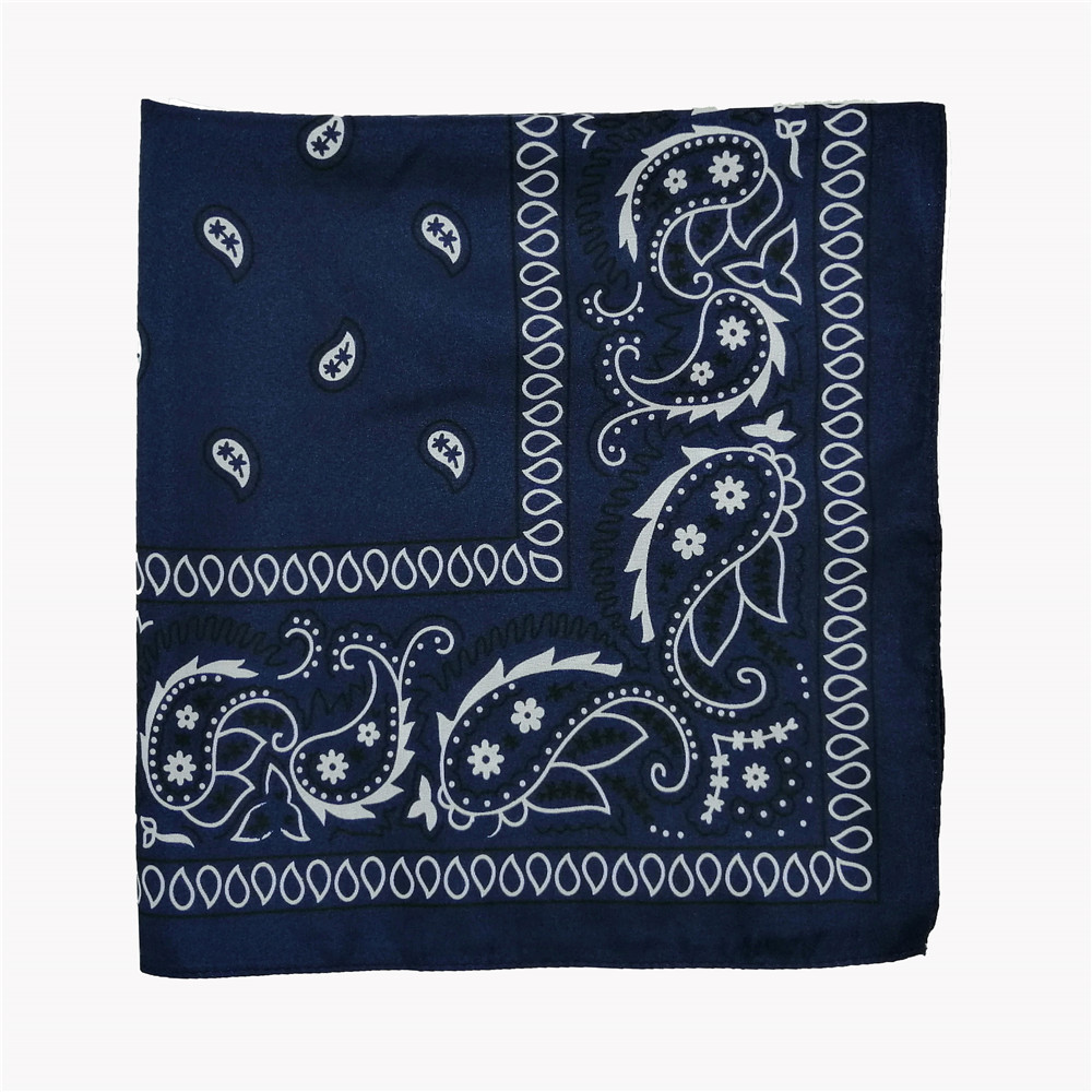 全涤54x54佩斯利腰果花变形虫方巾嘻哈街舞骑行头巾瓜子花手帕