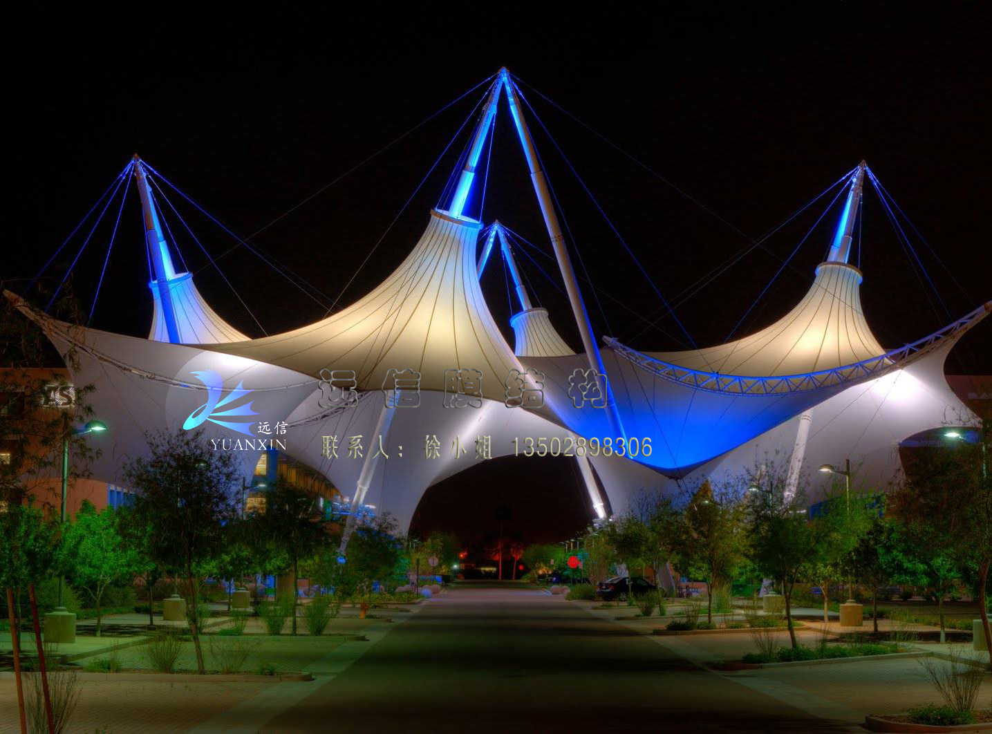 清远小品膜结构 景观张拉膜结构施工 公园休闲张拉膜结构厂家