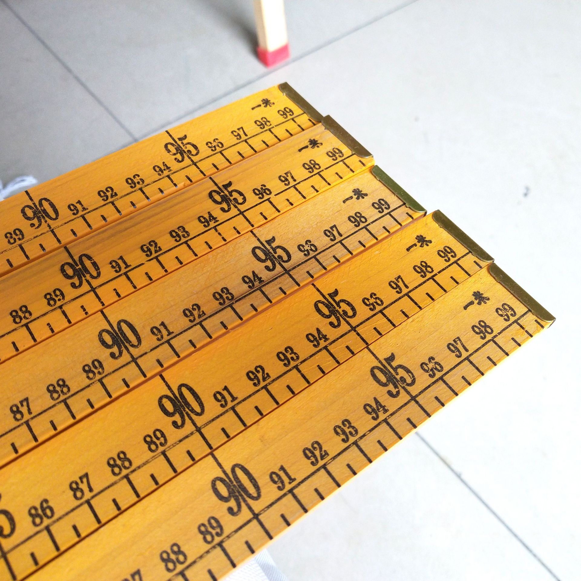 批发家用教学木头尺子1米教学尺竹直尺缝纫用品裁缝量衣尺市尺