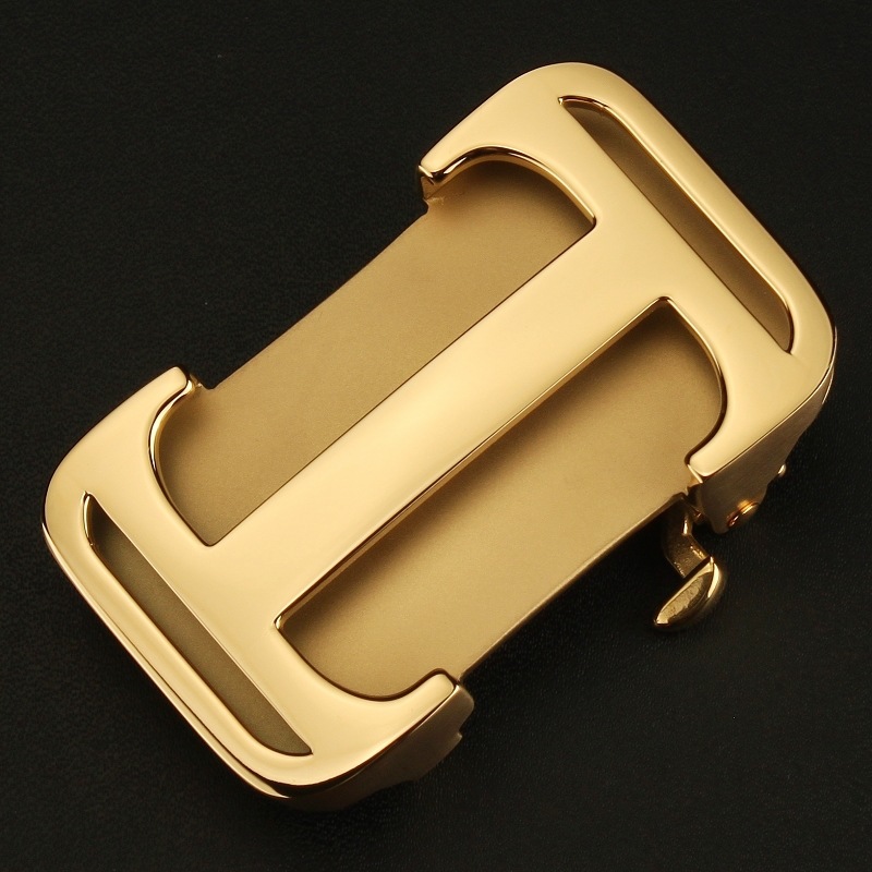 批发内穿自动扣男士皮带h扣头不锈钢裤带腰带卡子3.5cm内径商务款