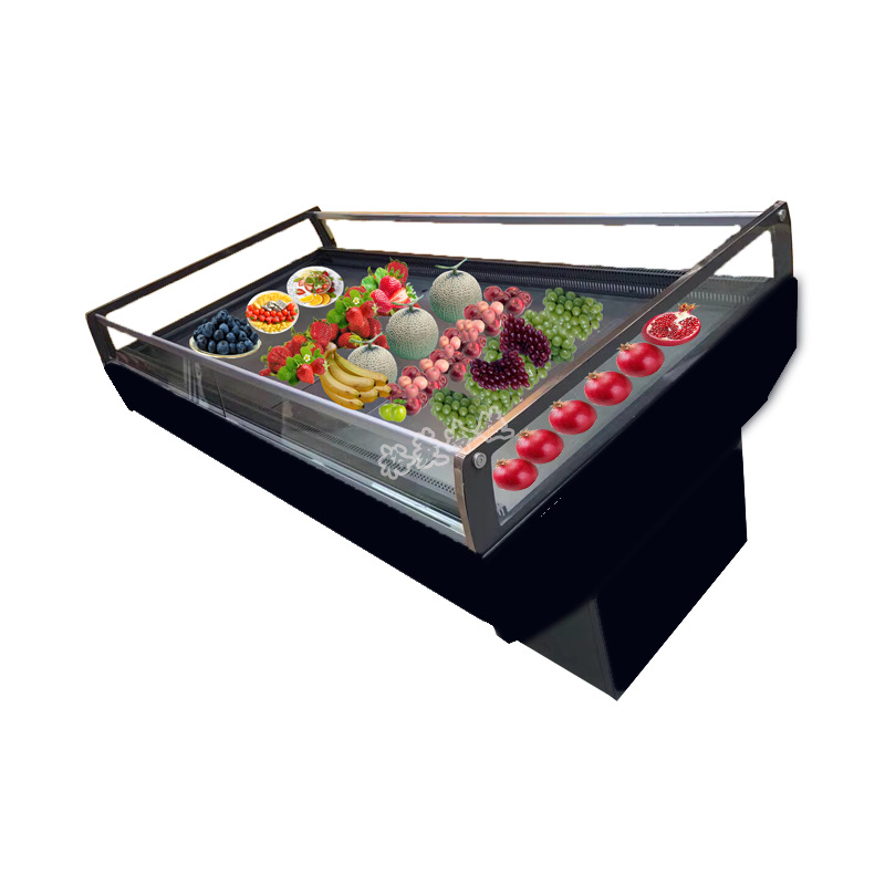 裕菱水果保鲜柜 环岛促销台水果蔬菜冷鲜肉凉菜四面玻璃冷藏展示