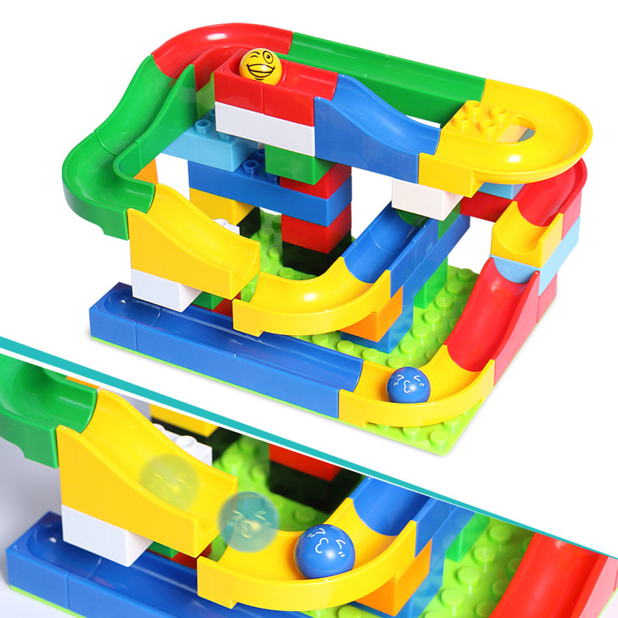 儿童组装轨道滚球积木轨道玩具 滚珠轨道积木管道48  益智拼装