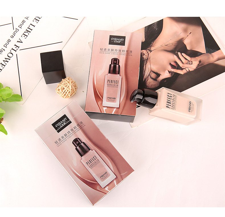 比芭美油皮亲妈粉底液痘肌强遮瑕控油哑光持久型bb霜 彩妆工厂oem