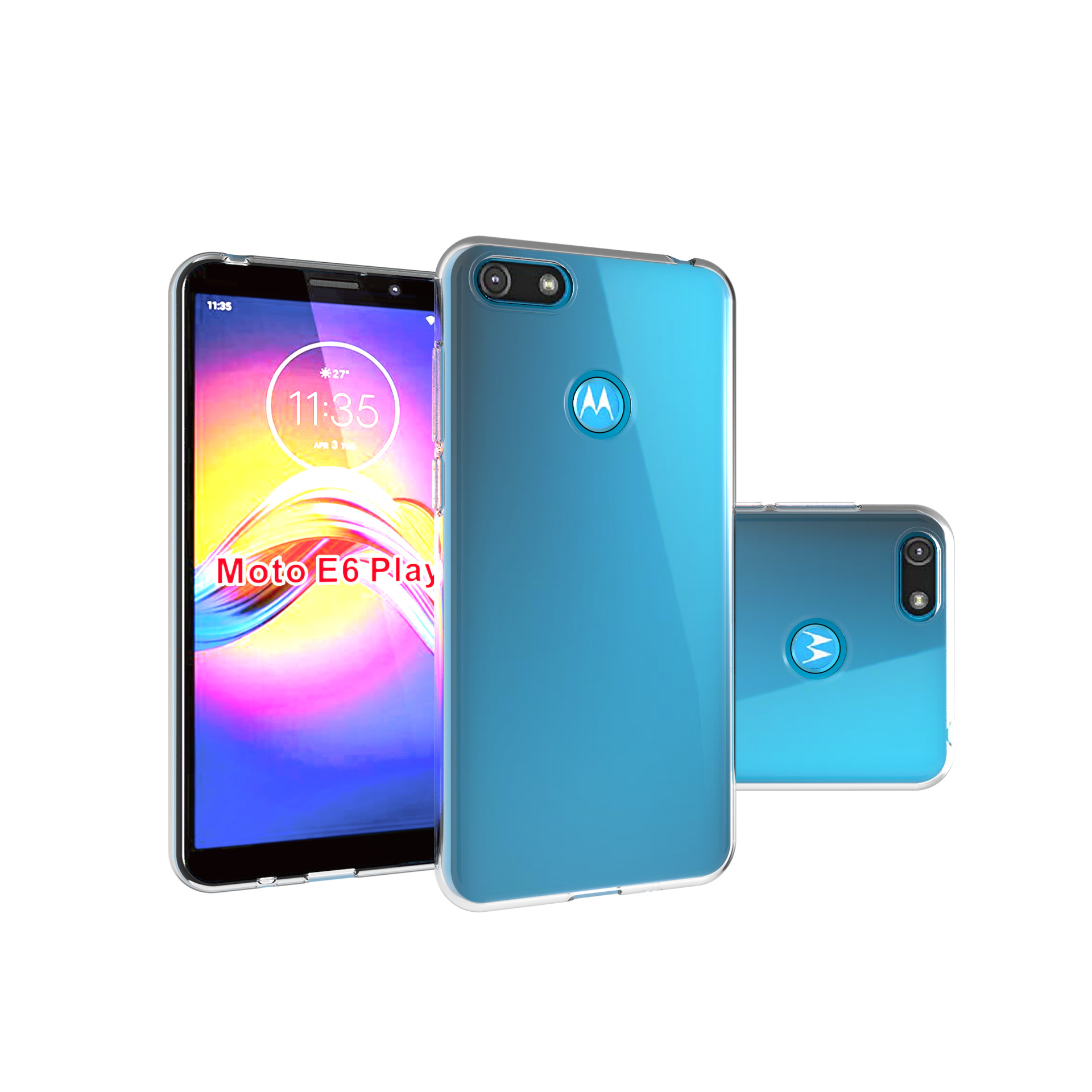 moto e6 play光面防水纹手机保护套外壳透明tpu素材配件