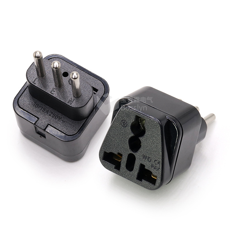 意大利嵌入式多用转换插头 旅行转换充电器 意大利转换插头3圆脚