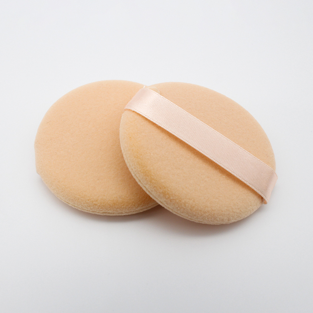 肤色双面植绒粉扑圆形方形丝带手勾优质超细腻蜜粉专用粉扑可订做