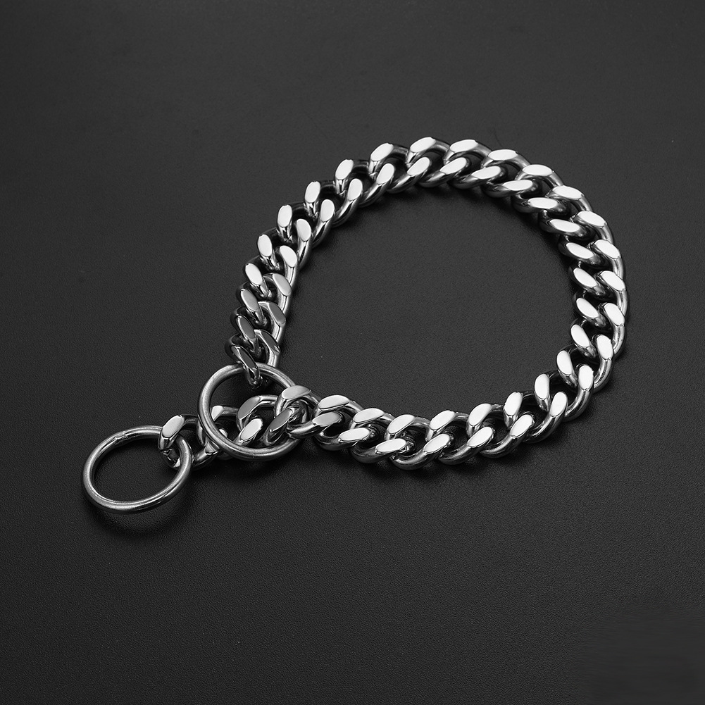 12mm/15mm牛仔链宠物狗链子一套p链不锈钢项圈牵引绳跨境电商货源