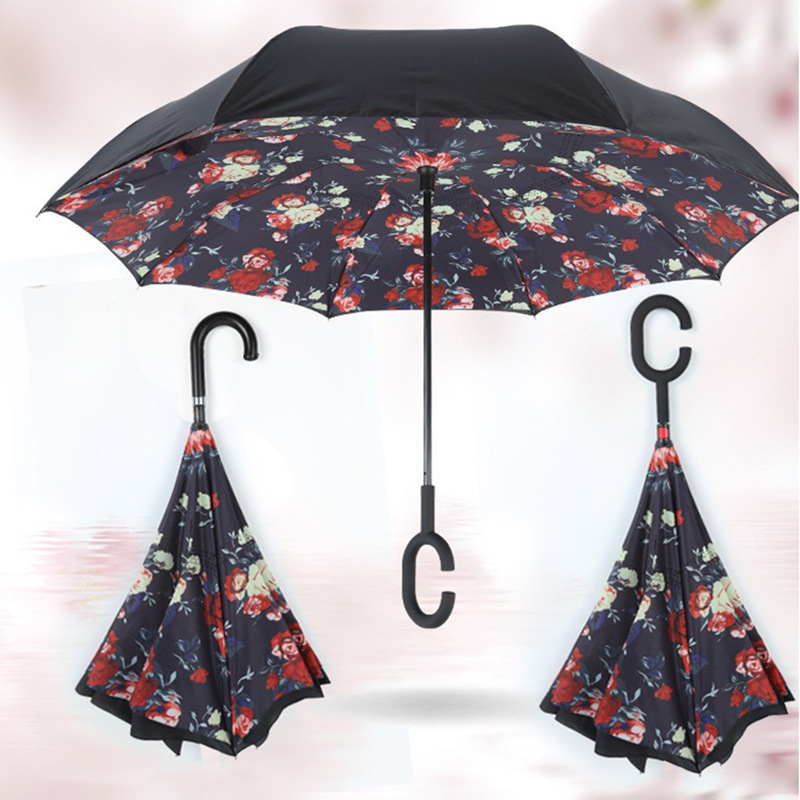 Reverse Umbrella Umbrella Adult and Children Dual-Use Sun-Proof UV-Proof Sunny and Rainy Sun Umbrella Printable Umbrella