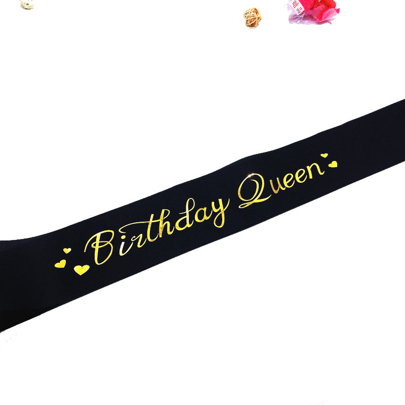 Exclusive for Cross-Border New Gilding Birthday Brithday Queen Single Layer Satin Shoulder Strap Ceremonial Belt