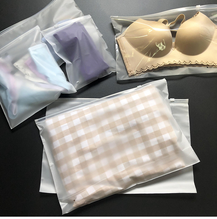 pe服装磨砂拉链袋内衣文胸透明塑料袋袜子包装袋衣裤收纳自封袋子