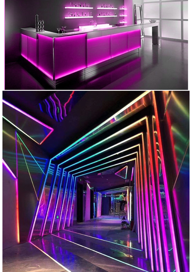 工厂热销酒吧ktv装饰展示柜台七彩灯条 12v60珠5050rgb硬灯条定制