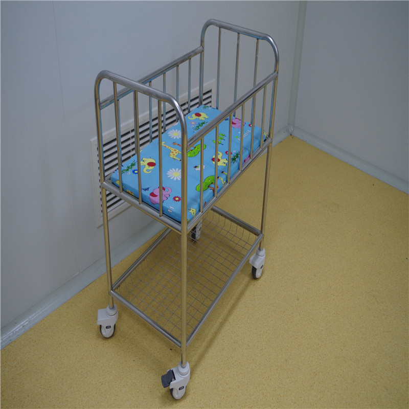 直销医yuan不锈钢婴儿车医用新生儿护理abs月子中心会所婴儿床