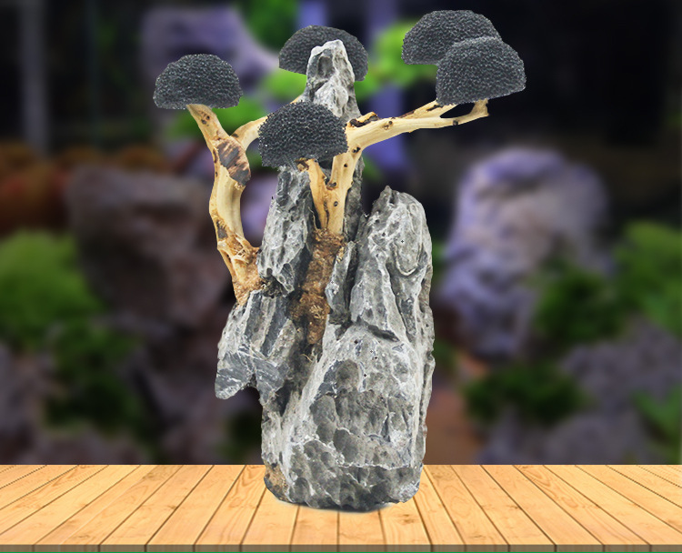 青龙石造景石沉木森林骨架鱼缸水族箱装饰针木莫斯树假山石头