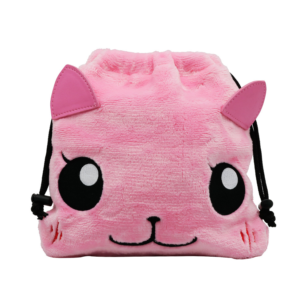 2019年夏季粉色少女可爱便捷收纳 短毛绒缩口袋 源头工厂可定制款