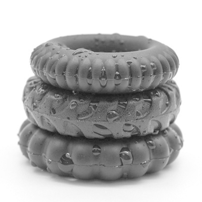 男用三环硅胶黑色锁精环延时环成人情趣用品一件代发厂家批发