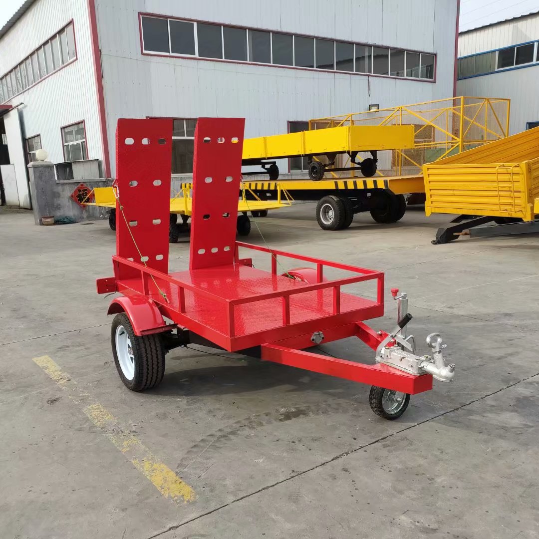 1吨单轴围栏爬梯小拖车车辆运输车 小型半挂拖车重型工具车定制