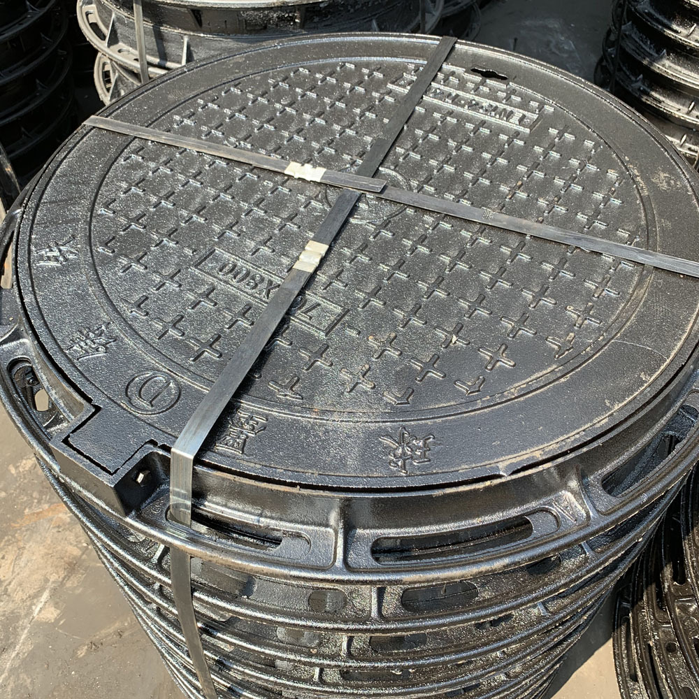 现货供应800重型球墨铸铁圆形井盖五防防沉降双层井盖现货多