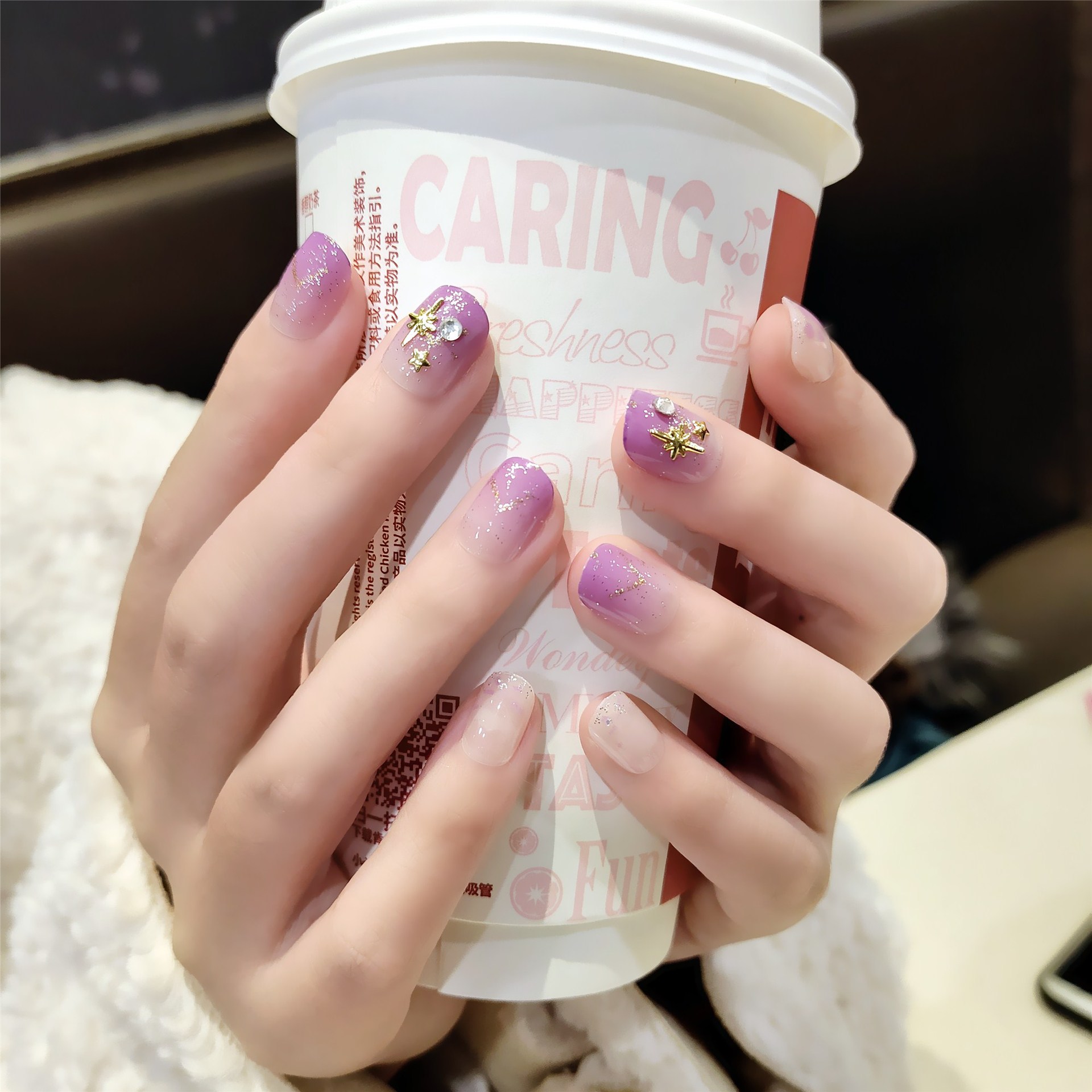 畅销爆款装饰美甲成品简约日常可穿戴假指甲贴片工厂批发24片装