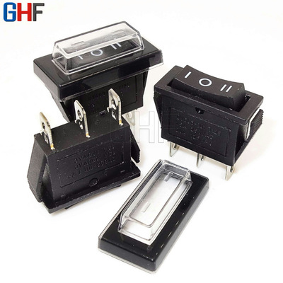 直销kcd3带防水帽船型开关 三档3脚 跷板电源开关 15*31mm 10 15a