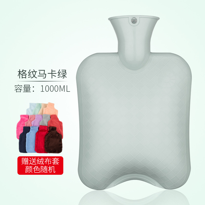 PVC Hot Water Bag Water Filling Hot Water Bag Water Injection Hot Water Bottle Irrigation Large, Medium and Small Bare Bag Can Add Money with Cloth Cover