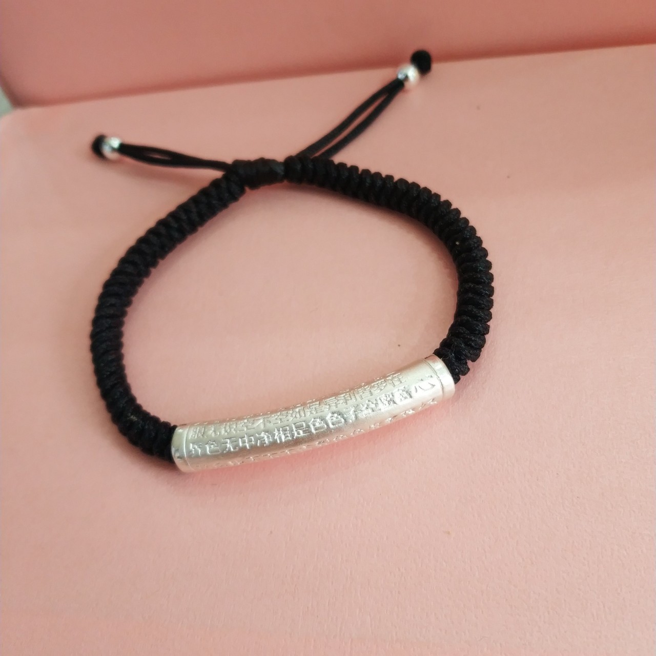 3d硬银999心经圆管手工编织手链男女款一件代发