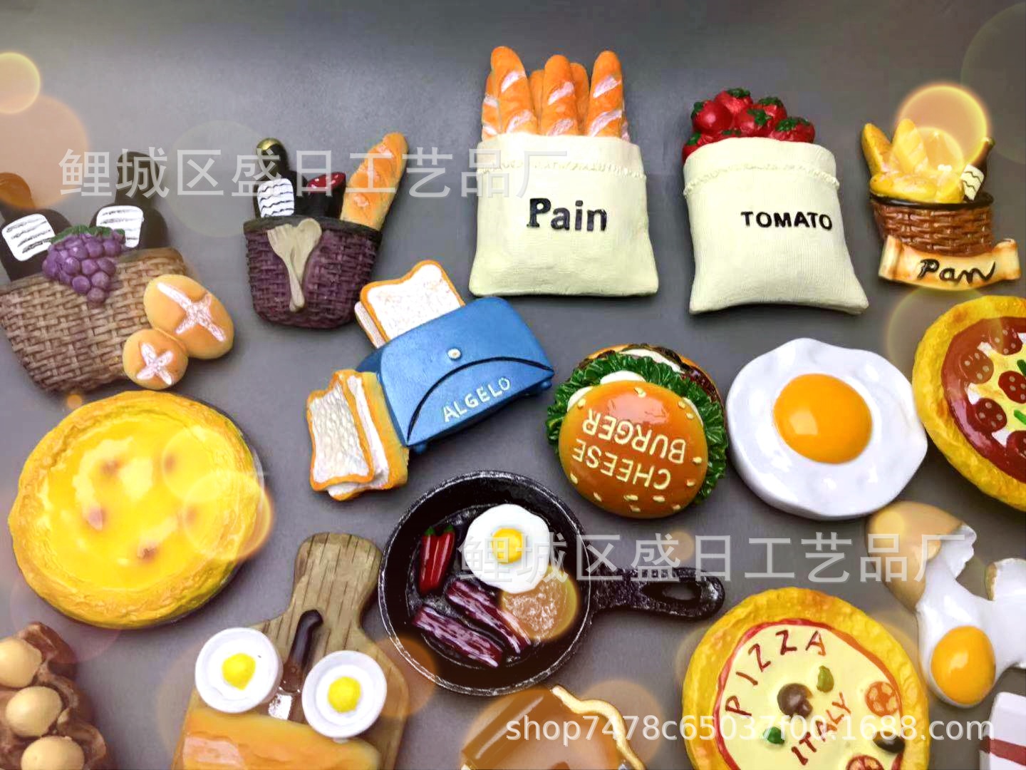 3D Imitation Foods Bread Pan Egg Resin Refrigerator Magnet Tourist Souvenir Special Offer No Refund No Exchange