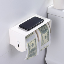 卫生间卷纸器可免钉打孔双用手机厕纸纸巾架纸盒宾馆酒店工程