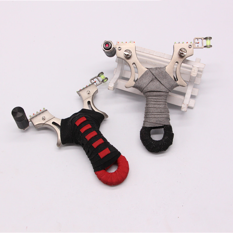 红外线弹弓 猎人不锈钢弹弓扁皮 户外激光弹簧快压水平仪批发外贸